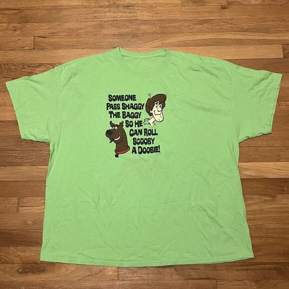 Scooby Doobie Doo Shaggy Weed Parody Funny Green T-Shirt Men’s Size - Picture 5 of 5